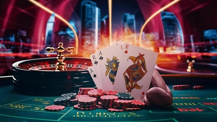 Live Allbet dealer studio showing Dragon Tiger card table with HD camera setup and dealer interface